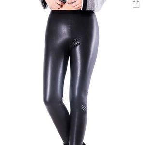 3/$25 OYEAHGIRL PU Black Faux Leather Leggings Pants Size Large